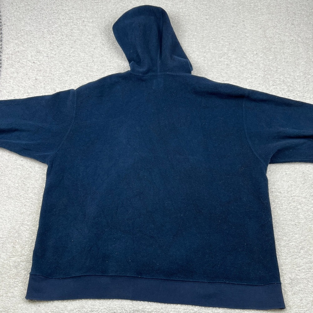 Vtg Gap Fleece Hoodie Mens Large Navy Blue Spellout Logo 1969 Pullover Korea - Picture 9 of 12
